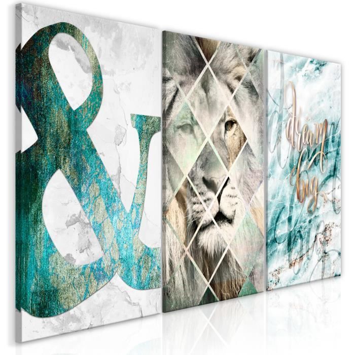 Tableau Lion Dreams 3 Pièces - taille:60 x 30 cm