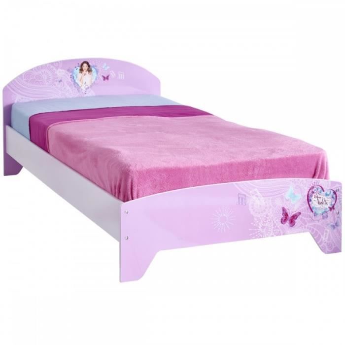Grand Lit Disney Violetta avec sommier 90 x 190 cm