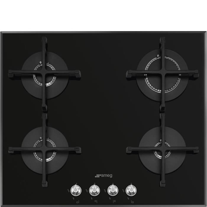 Plaque de cuisson gaz Gaz SMEG Encastrable 4 foyer(s)noir Produit neuf emballage abîménoir - Noir