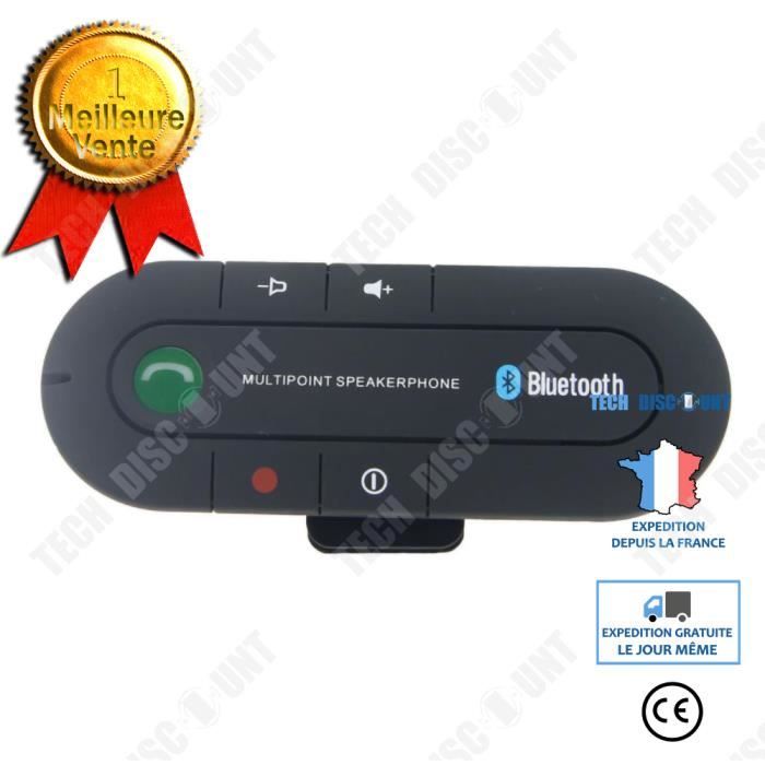 TD® Pare-soleil de voiture Bluetooth voiture téléphone mains libres Bluetooth version 4.1 récepteur Bluetooth
