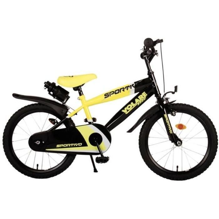 Vélo pour enfants Volare Sportivo - Garçons - 18 pouces - Neon Yellow Black