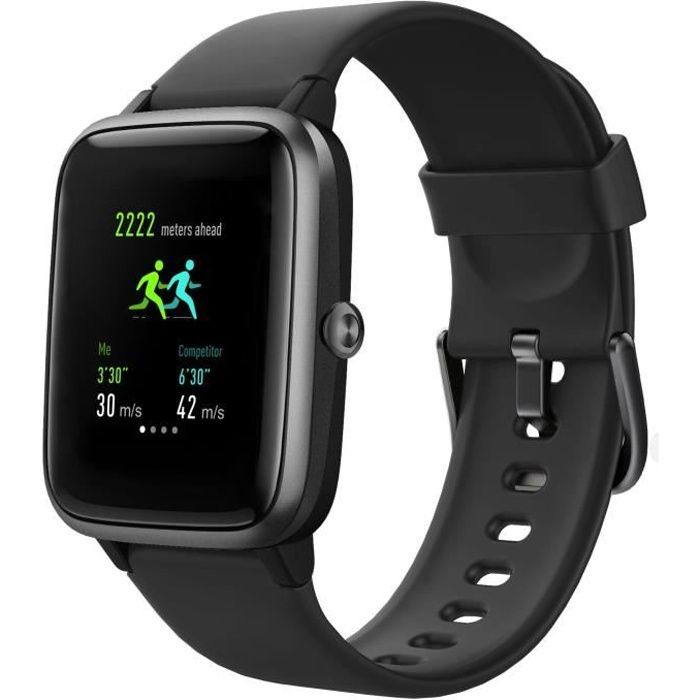 WEE PLUG GPS SmartFit - Montre connectée GPS - Multisports - Cardio - Bluetooth - IP68 - Noir