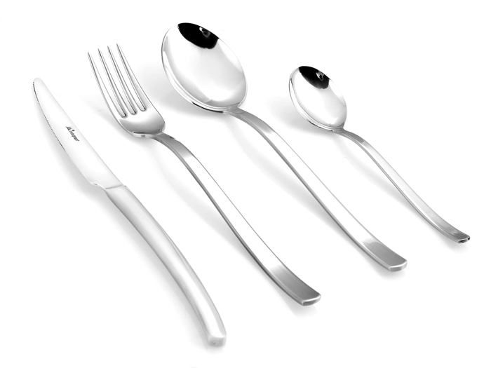 Eme Margarita - Set de 24 couverts en verre véritable - Rouge - Fabriqué en Italie