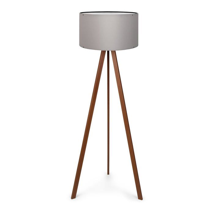 Lampadaire lampe lumière luminaire hauteur 140 cm E27 effet bois gris 03_0007294 Lampadaire lampe lumière luminaire hauteur 140 cm E27 effet bois gris 03_0007294
