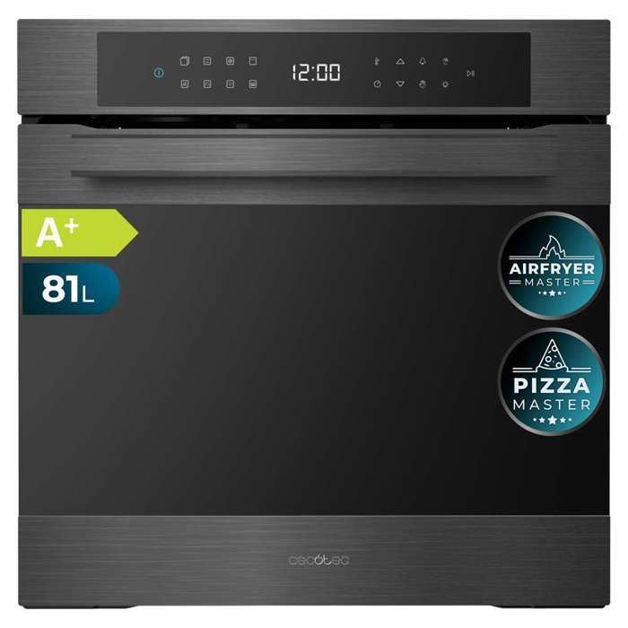 Cecotec Four encastrable Pyrolytique 60cm Bolero Hexa P506000 Matt A+. 3400W Capacité de 81L 11 Fonctions avec Airfryer