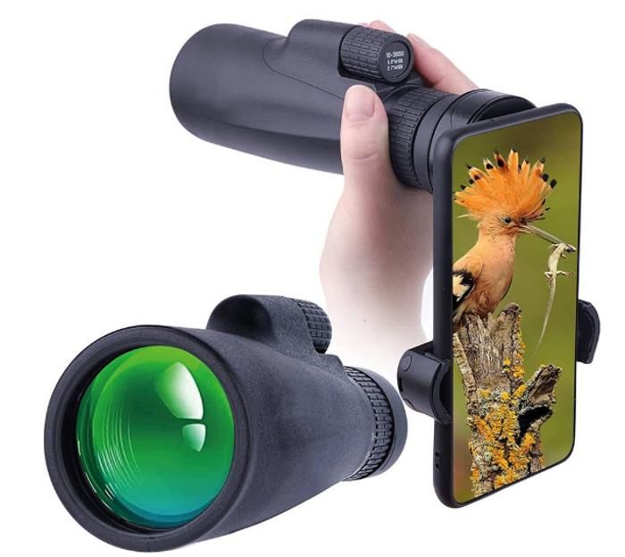 Monoculaire 12x50 Haute Puissance - Télescope Portable Avec Adaptateur Smartphone Pour Chasse, Oiseaux, Randonnée Et Concerts