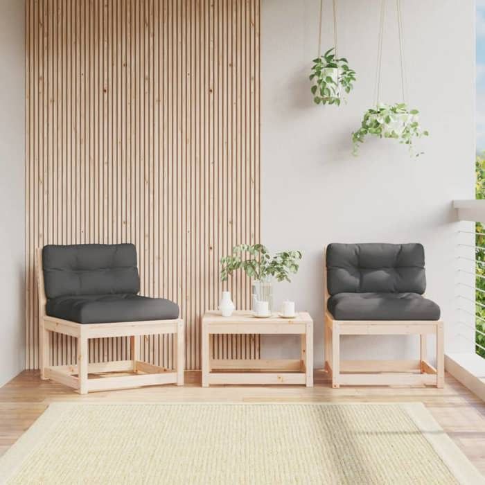 vidaXL Canapés de Jardin sans Accoudoirs et Coussins 2 pcs Siège de Terrasse avec Dossier Meuble de Patio Salon Extérieur 844704 - vue 2