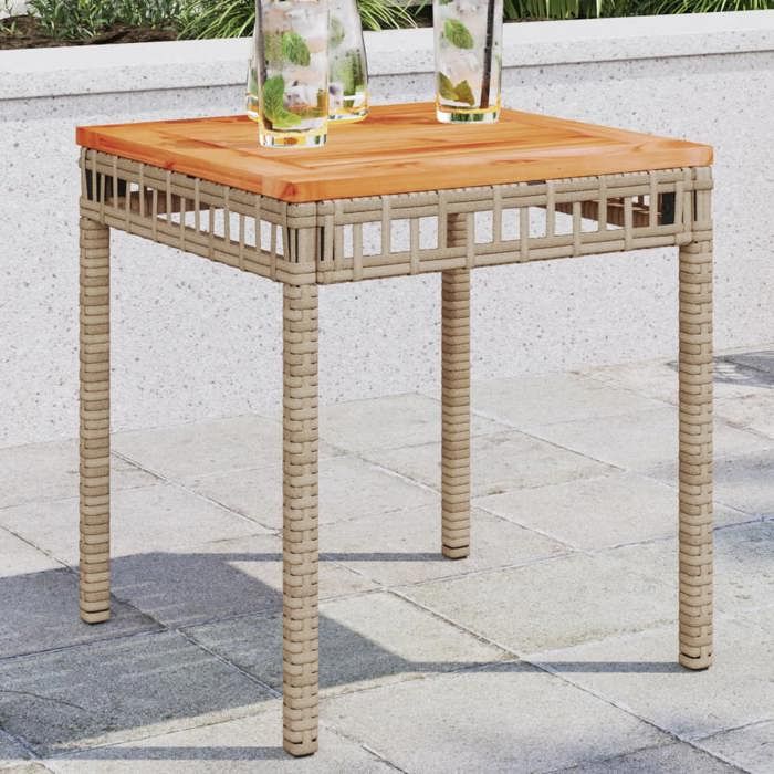 vidaXL Table de jardin Mélange Rotin et acacia - vue 2