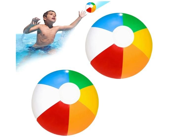 AOOTUERL Ballon De Plage Gonflable, 2 Pièces Ballon Gonflable 2 Pieces Ballon Gonflable Piscine 40cm Ballon Piscine Pour Fete De Piscine Ballon Enfant