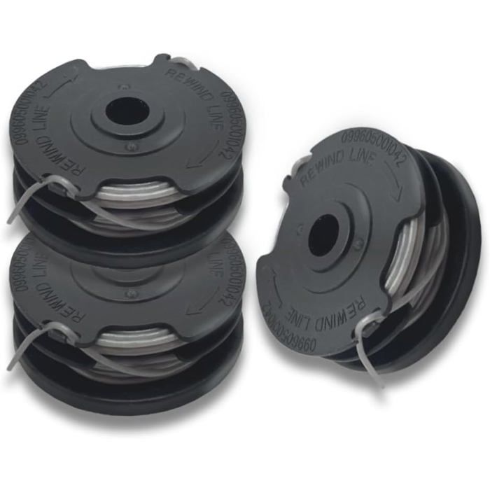Lot 3 Bobines De Fil De Coupe Universel - Pour Tondeuses Black+Decker GL250, GL310, GL360, Etc. - Nylon Haute Densité