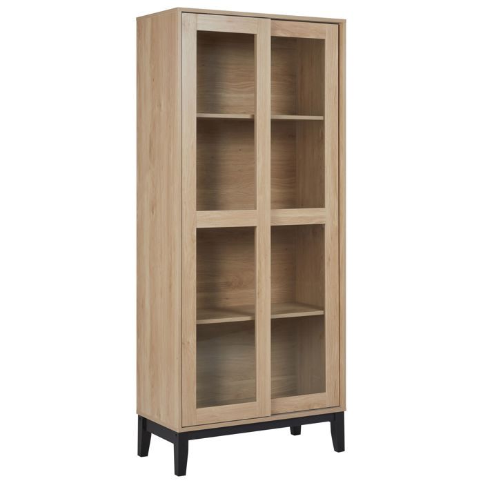 Vitrine en verre RUMSON 80 cm Marron clair Vitrine en verre RUMSON 80 cm Marron clair