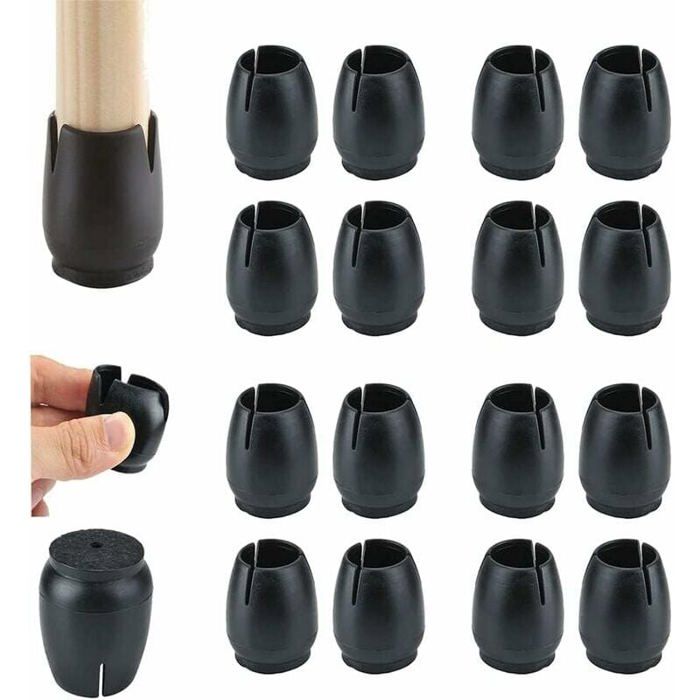 32 Pièces Protection Pied de Chaise Silicone Chaise Casquettes Pieds Embout de Chaise avec Coussinets en Feutre Protection Pied d