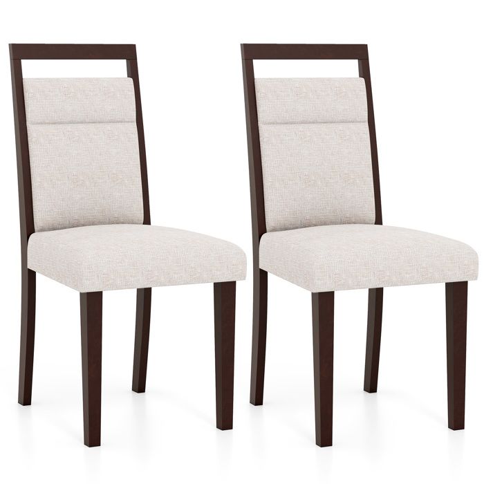 COSTWAY Lot de 2 Chaises de Salle à Manger Rembourrées 43 x 52 x 92cm - Pieds en Bois - Dossier Inclinable pour Salon Cuisine COSTWAY Lot de 2 Chaises de Salle à Manger Rembourrées 43 x 52 x 92cm - Pieds en Bois - Dossier Inclinable pour Salon Cuisine
