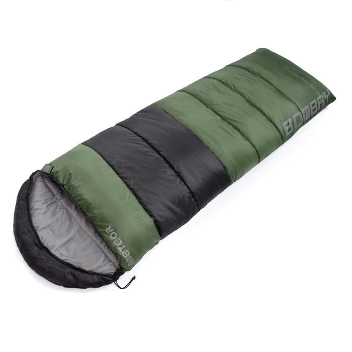 Sac de couchage Bombay - sac de couchage 4 saisons - isolation en fibres creuses Hollowfibre - Olive/Noir