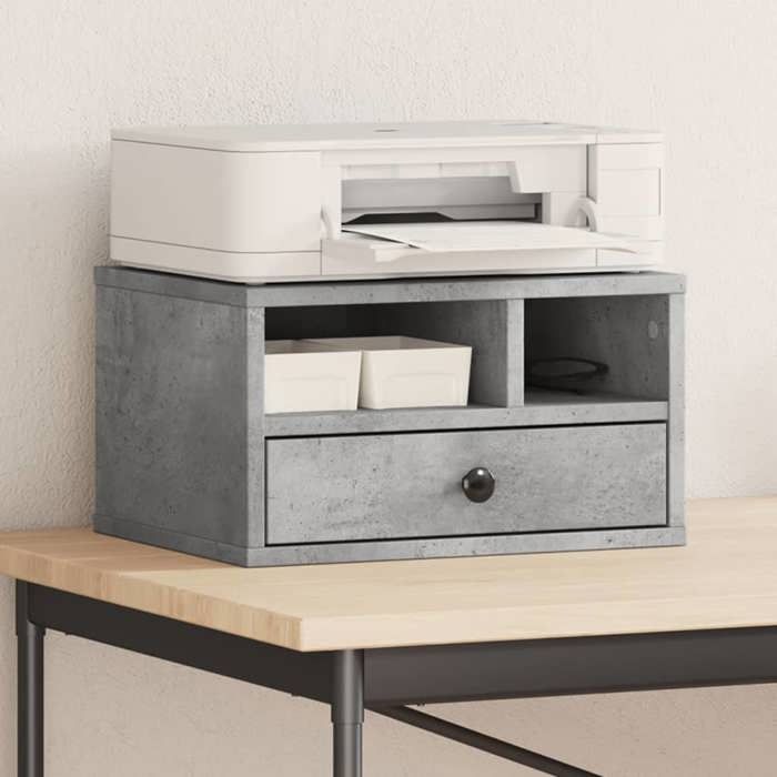 Support dimprimante en bois dingénierie - VIDAXL - Gris béton - 40x32x22 5 cm - Assemblage requis Support dimprimante en bois dingénierie - VIDAXL - Gris béton - 40x32x22 5 cm - Assemblage requis