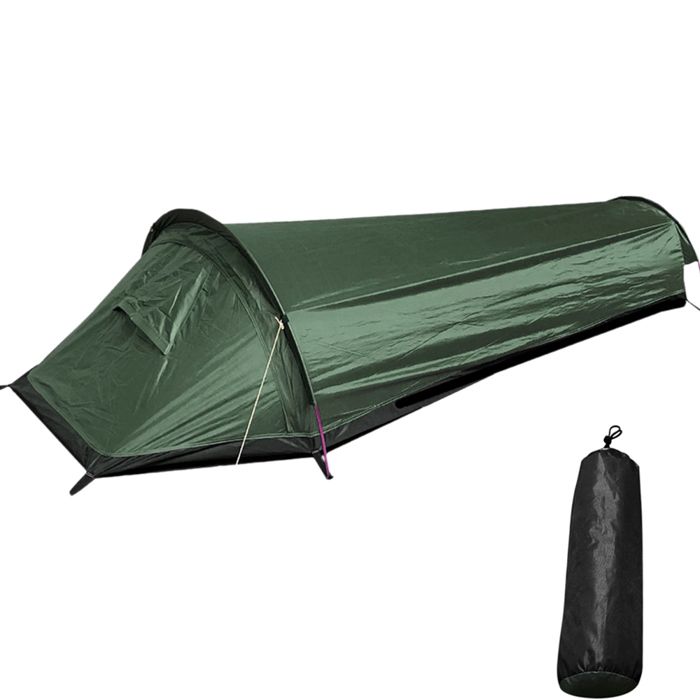 SHI-Tente de Randonnée 1 Personne avec Sac de Couchage Intégré - Structure en Aluminium Léger - Compacte et Portable pour Randonnée