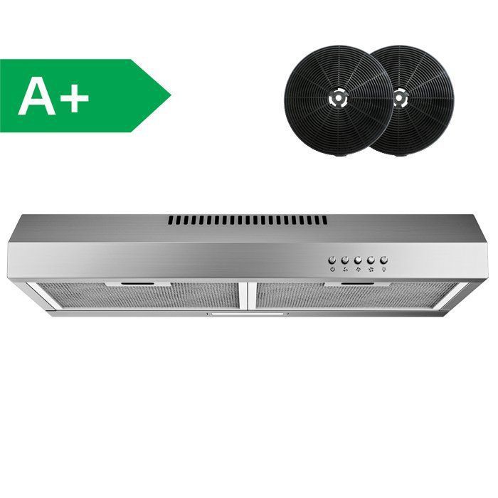Hotte aspirante sous meuble FIREGAS 60 cm en inox – 250 m³/h – Évacuation ou recyclage – Classe A+