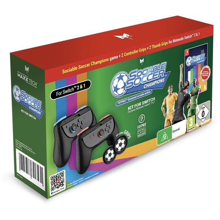 Sociable Soccer Champions Kit for Switch 1 & 2 + Grips Ballon Jeu Nintendo Switch