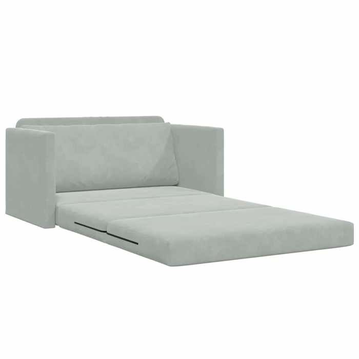 Promotion janvier Canapé-lit Convertible - CLARENCE - 2 en 1 - Gris clair 124x204x61 cm Velours CC552