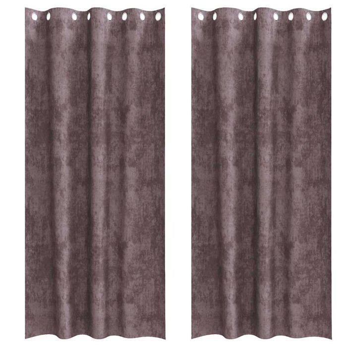 Rideaux en velours - vidaXL - 225x140 cm - Marron - Occultants - Lot de 2 - Usage intérieur - Léger
