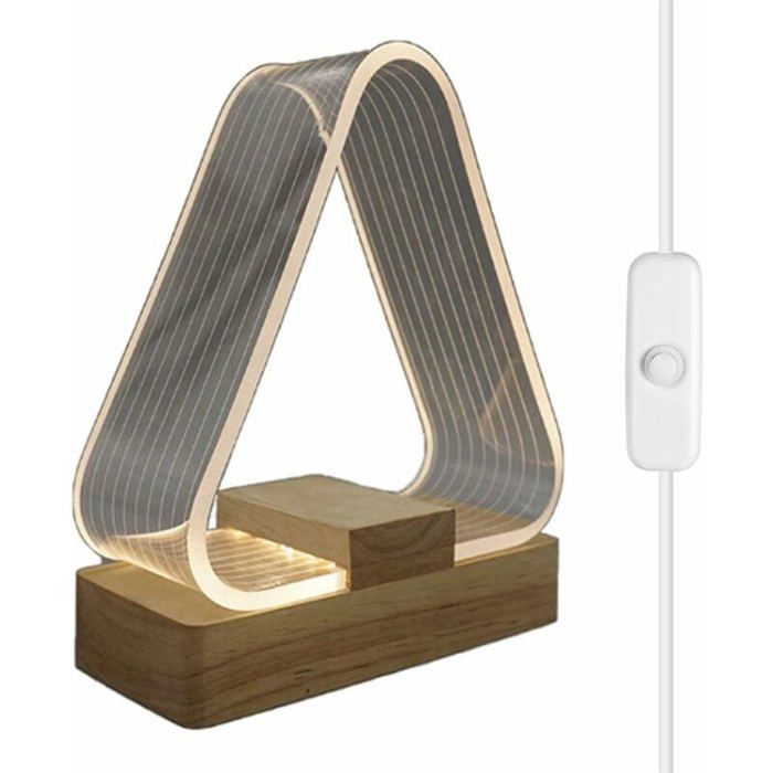 décoratifdirigéLampe de chevet lumière blanche chaude.USBBoutons de chargement et de commande avec abat-jour en acrylique