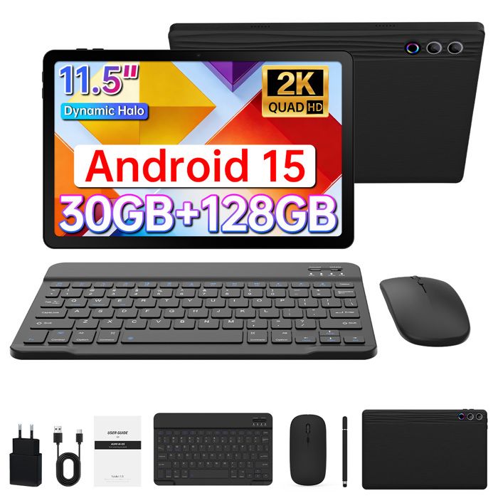 Tablette Android - KOTSREN - Android 15 115 - Écran 2K - 128 Go (+1 To) - 8400 mAh