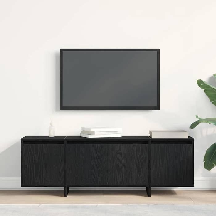 Banc TV Noir Magnifique - Meuble TV - Armoire TV Pour Téléviseur - Chêne noir 120x30x40 5cm - Bois dingénierie CL4240108