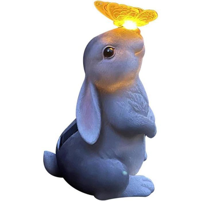Renywosi – Figurine Solaire Dansante – Lapin Mignon – Décoration Voiture Et Bureau – ABS – 4,7 X 2,3 X 5,5 Pouces – Énergie Solaire