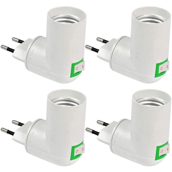 Douille E27 avec Interrupteur sans Fil Base pour Ampoule LED E27 Douille Plastique pour Éclairage ACCESSOIRES FABRICATION MAISON