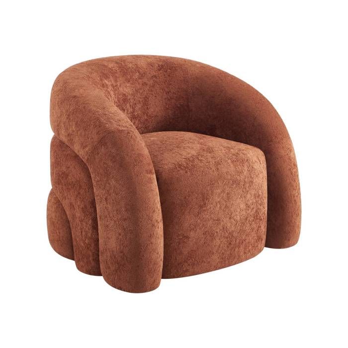 Fauteuil organique tissu 1 place terracotta - Renbo