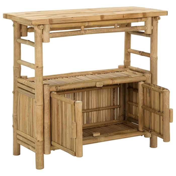 Les SoldesTable console1 pcTable dAppoint pour Couloir avec étagère Naturel 80x35x75 cm Bambou rxm72m