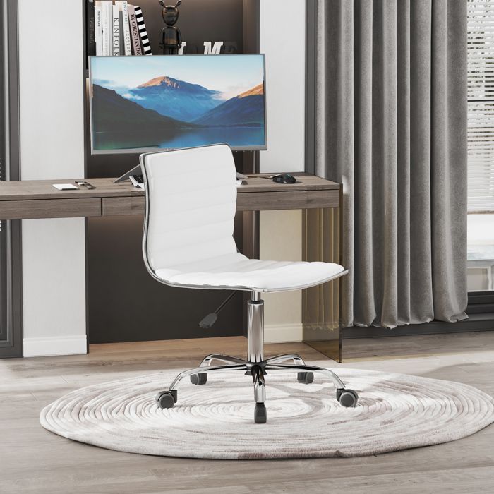 Fauteuil de bureau - Sans accoudoirs - Hauteur réglable 43–55 cm - Pivotant 360° - Base 5 roulettes