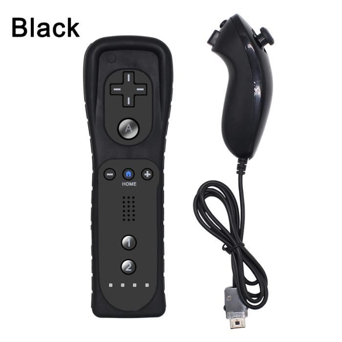 Costume noir de jeu Nunchuck sans fil 2 en 1 pour Nintendo