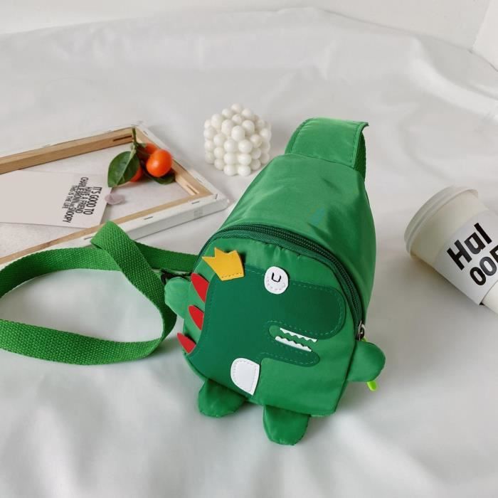 Sac Bandoulière Enfant Dinosaure VALICLUD - Petit Sac à Main Garçon - Idéal Randonnée, Voyage - 15,5x14cm