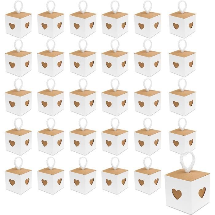 Boîte En Papier Kraft 50 Pcs Brun Kraft Papier Carré Faveur