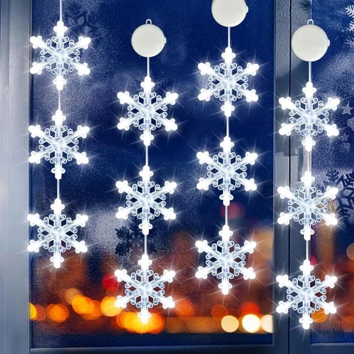 1pc Guirlande De Lumières De Noël, Pendentif Ventouse Pour Fenêtre