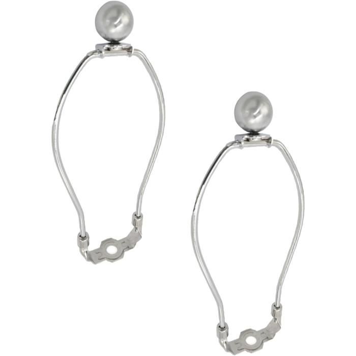 MOROBOR Lot De 2 Anneaux De Retenue Perles Pour Mât De Drapeau – Contrepoids Anti-Vent – Acier Inox Noir – 38 Cm