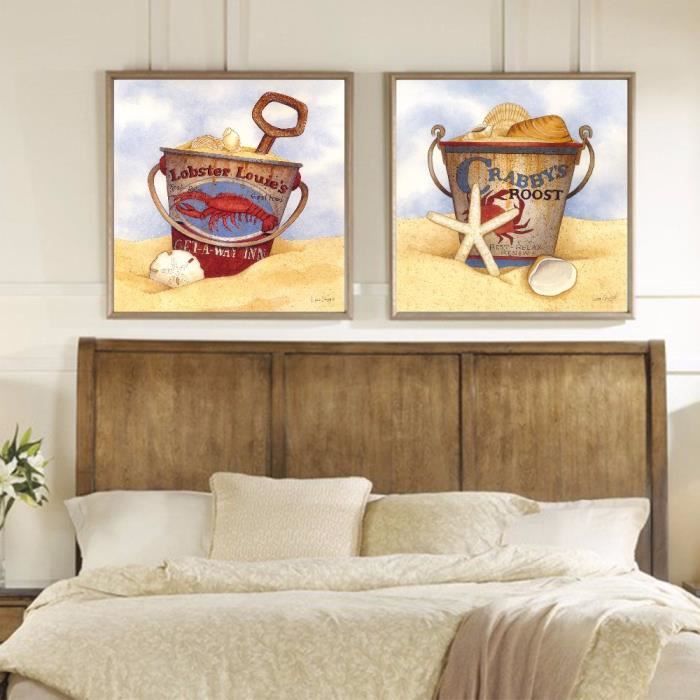 Toile Peinture Art Enfants Chambre Moderne Aquarelle Plage Shell Jouet Pelle Sable Nordique Affiche Imprime Decor A La Maison Mur Ph Achat Vente Objet Decoration Murale Cdiscount