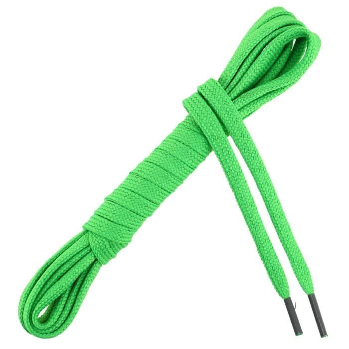 Les Lacets Francais Lacets plats et epais SPORTIF Pour tous les baskets et chaussures de sport 130cm Unisexe Vert Fluo
