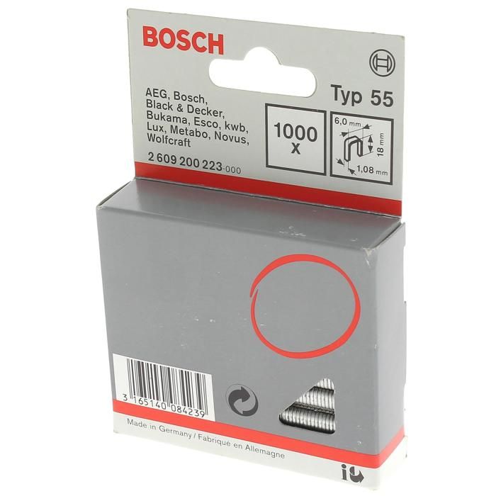 Agrafes 18x6mm type 55 par 1000 agrafeuse parkside