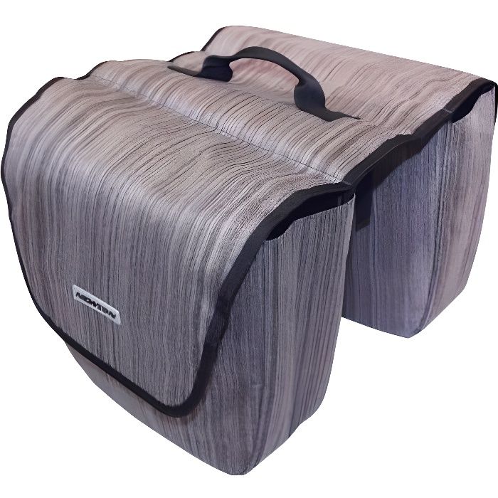 Sacoche arriere velo laterale newton mine avec protege pluie 24l gris (fixation sur porte bagage l32.5xl12xh31cm) (paire)