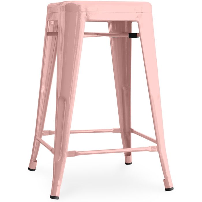 Tabouret de bar - Design industriel - 60cm - Nouvelle édition - Metalix Orange pâle