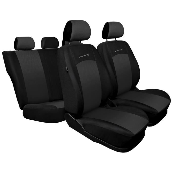 Housses de siège compatibles EcoSport Bicolore Noir Bleu foncé 