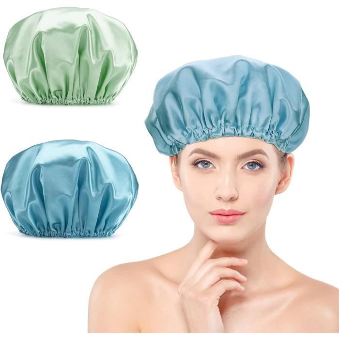 Bonnet de Douche Femme,Cheveux Réutilisables Bonnet de Douche ...