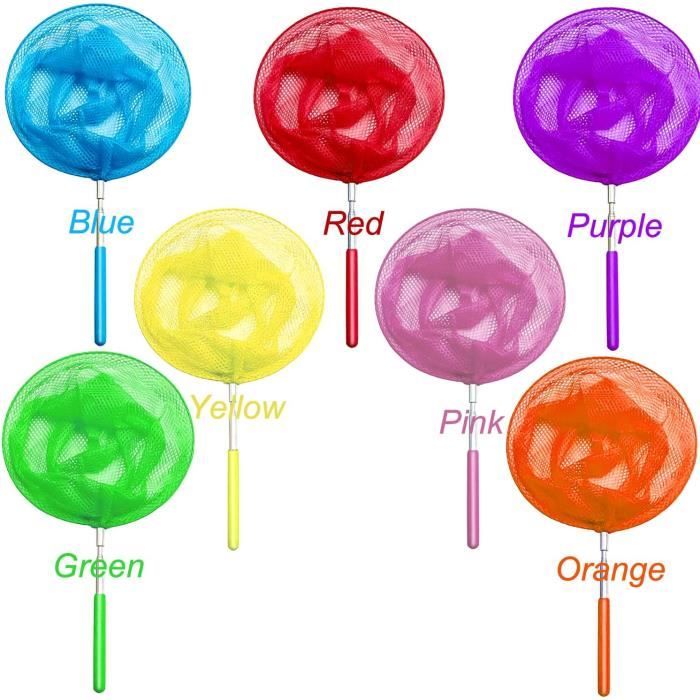 Lot de 3 épuisettes télescopiques pour enfants - Filet papillon extensible - Idéal pour attraper les insectes, la pêche, le jardin, la piscine, l'extérieur