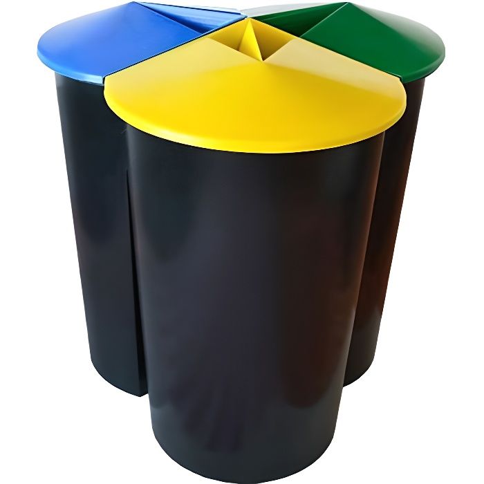 Poubelle de recyclage 40 L compacte 3 couleurs poubelle de