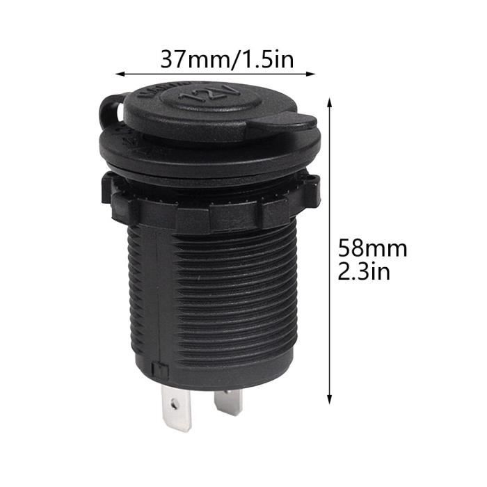 Câble Allume-cigare Vers DC 5.5x2.1mm – 12V/24V Avec Interrupteur Et Fusible – Pour Voiture, Caméra, Lumières LED