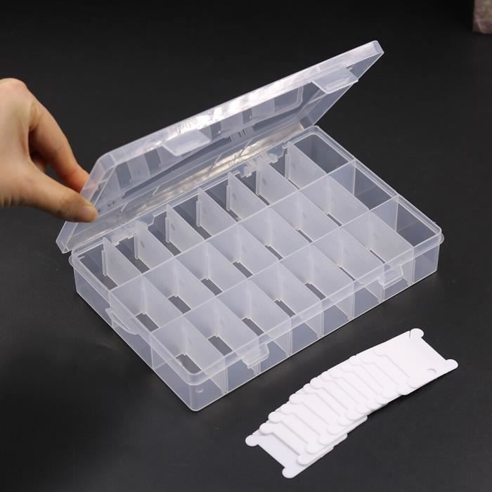 Kit 100 Bobines Fil à Broder + Boîte Rangement - Organisateur Couture & Point De Croix