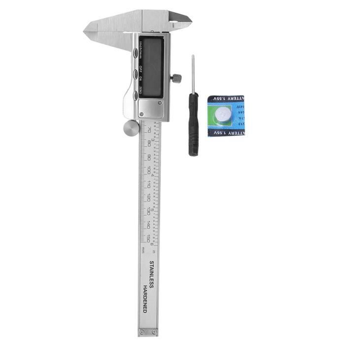 Pied à Coulisse Électronique Numérique Acier Inoxydable - Mesure Précision Pierres Précieuses 0-25mm