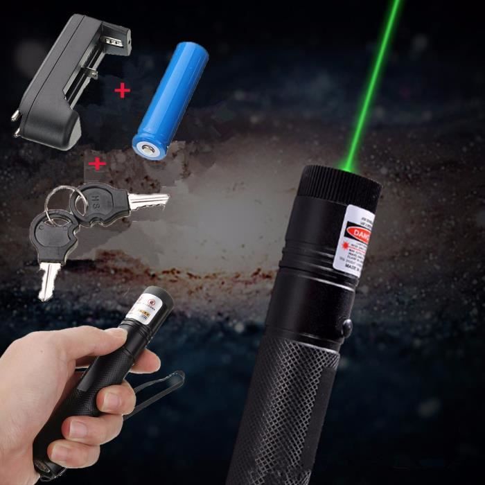 Stylo pointeur laser vert 100mW avec piles AAA